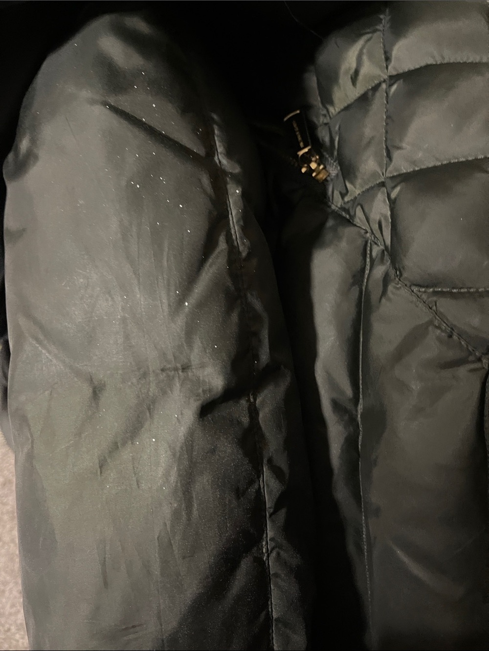 Michael Kors Women's Green Quilted Hooded Puffer Coat M - Picture 8 of 9